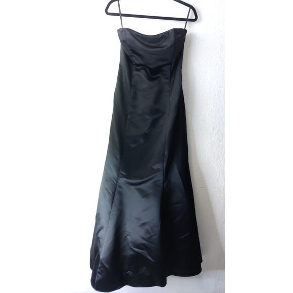 Jessica McClintock for Gunne Sax Black Strapless Formal Mermaid Dress Size 11/12 - Picture 1 of 10